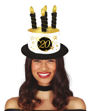 KAPELUSZ ŚWIECZKI NA 20 URODZINY