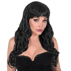 PERUKA BELLA CZARNA Z GRZYWKĄ DŁUGIE WŁOSY