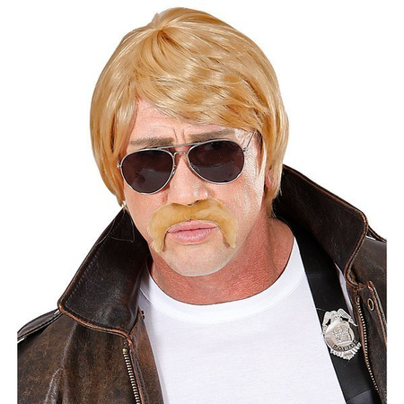 PERUKA AGENT BLOND + WĄS
