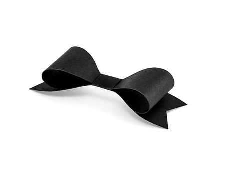 Dekoracje papierowe Kokardki, czarny (1 karton / 50 op.) (1 op. / 6 szt.)