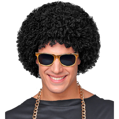 PERUKA DISCO AFRO LOCZKI LOKI CZARNA LATA 70- TE