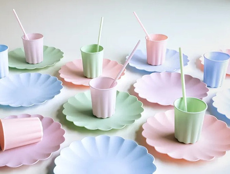 SŁOMKI PLASTIKOWE 23 CM RÓŻOWY 12 SZT