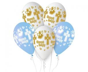 BALONY LATEKSOWE CHRZEST ŚWIĘTY CHŁOPIEC 5 SZT