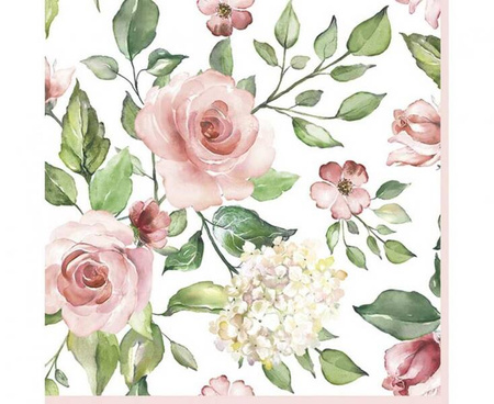 SERWETKI PAPIEROWE RÓŻE, 33 X 33 CM,  20 SZT.