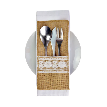 JUTOWE ETUI NA SZTUĆCE Z KORONKĄ 2 SZT.