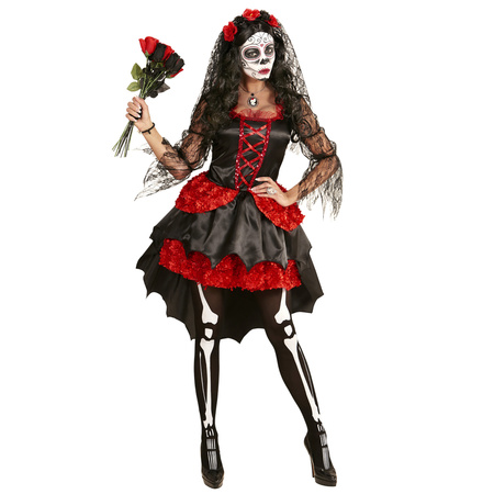 DIA DE LOS MUERTOS BRIDE (dress, flower veil)