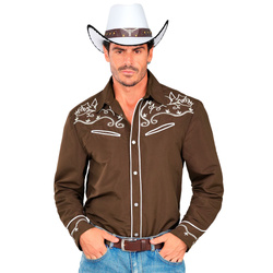 KOSZULA MĘSKA KOWBOJ BRĄZOWA