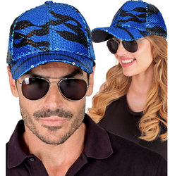 CZAPKA NIEBIESKIE FALE CEKINOWA