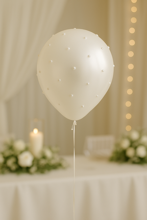 ZESTAW BALONY PERŁOWE BIAŁE I PEREŁKI 