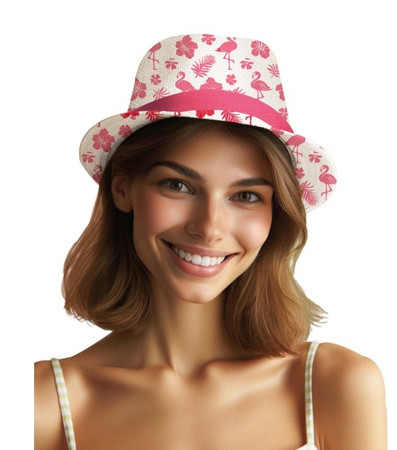 KAPELUSZ FEDORA RÓŻOWY HAWAJE