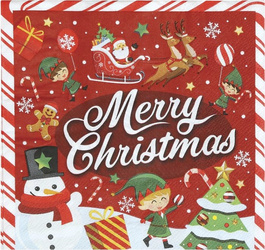 SERWETKI PAPIEROWE MERRY CHRISTMAS ELF 33 CM 20 SZT.