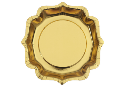 TALERZYKI PAPIEROWE METALIZOWANE ZŁOTE 27,5 CM
