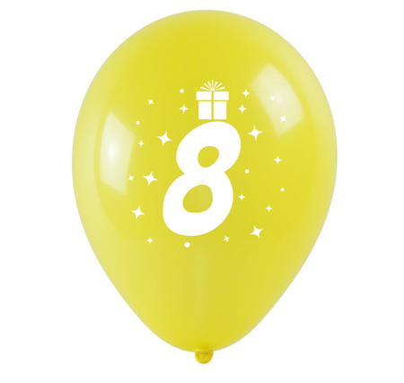 BALONY LATEKSOWE URODZINOWE 8 CYFRA 3 SZT 28 CM 