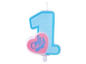 ŚWIECZKA ONLY ONE BŁĘKIT 8 cm