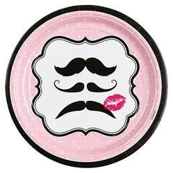 TALERZYKI 23cm, WĄSY - USTA 8 szt.