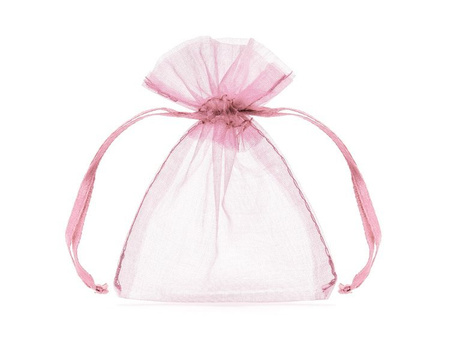 WORECZKI Z ORGANZY RÓŻOWE 10 CM 10 SZT