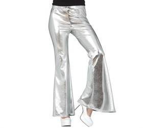 SPODNIE DZWONY SREBRNE