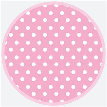 TALERZYKI PAPIEROWE RÓŻOWE W KROPKI 23 CM