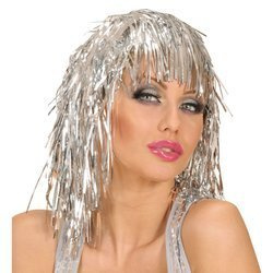 PERUKA Z LAMETY SREBRNA