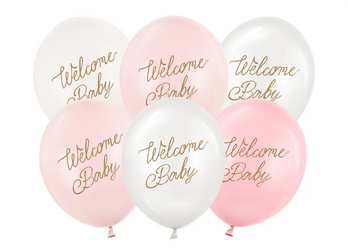 BALONY LATEKSOWE 30 CM WELCOME BABY 6 SZT RÓŻ