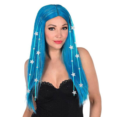 PARRUCCA DREAM HAIR FATA CON FILI DI LAME', STELLE E FODERA IN SILICONE in scatola PVC a colori