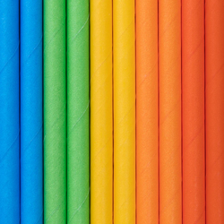 SŁOMKI PAPIEROWE KOLOROWE 10 SZTUK