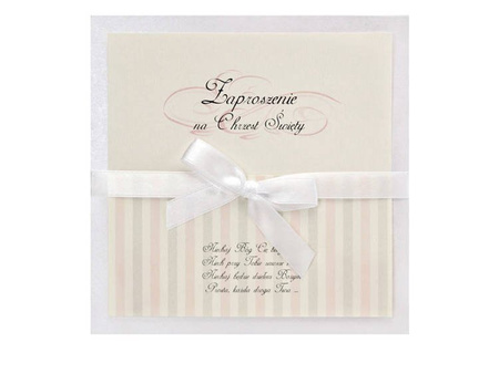 Zaproszenia na Chrzest z wkładką, biały (1 op. / 10 szt.)