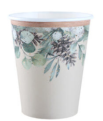 KUBECZKI PAPIEROWE ZIMOWY LAS 270 ML 10 SZT