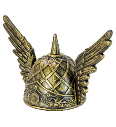 HEŁM WIKINGA Z KOLCEM I SKRZYDŁAMI ZŁOTY