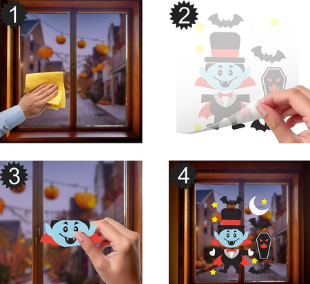 NAKLEJKI ŻELOWE WAMPIR HALLOWEEN