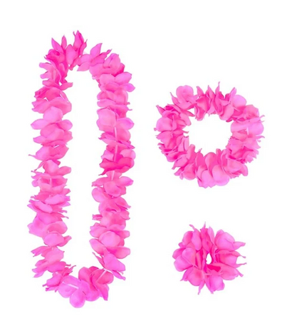 ZESTAW HAWAJSKIE KWIATY RÓŻOWY