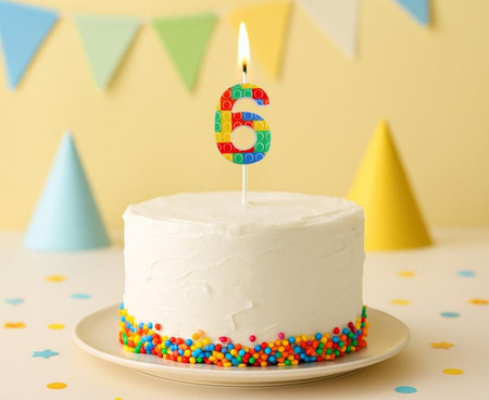 ŚWIECZKA CYFRA 6 KOLOROWA KLOCKI