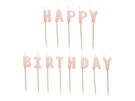 ŚWIECZKI URODZINOWE HAPPY BIRTHDAY 2,5 CM RÓŻOWY 13 SZT 