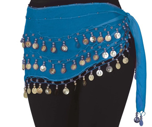 SPÓDNICZKA TANCERKI BRZUCHA NIEBIESKA