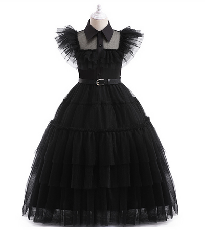 STRÓJ WEDNESDAY Z PERUKĄ