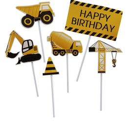 DEKORACJA TORTU PLAC BUDOWY 6 SZT