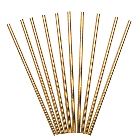 SŁOMKI PAPIEROWE ZŁOTE 24szt