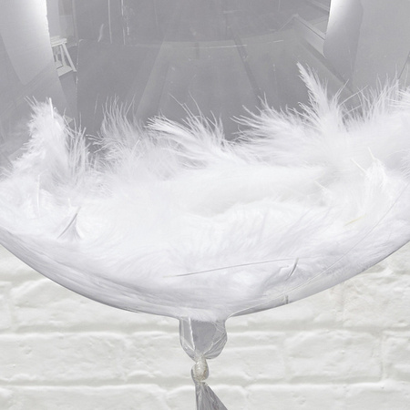 BALONY KULA Z BIAŁYMI PIÓRKAMI 3 SZT