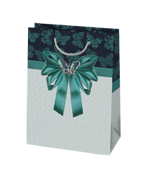 TORBA PREZENTOWA KOKARDA NIEBIESKA 34,5X48X13 CM