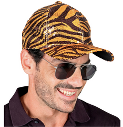 CZAPKA POMARAŃCZOWA TYGRYS CEKINY