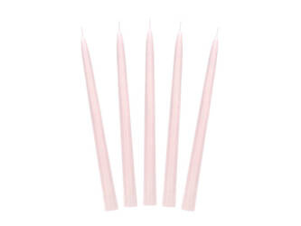 ŚWIECA STOŻKOWA BRUDNY RÓŻ 24 CM 10 SZT.