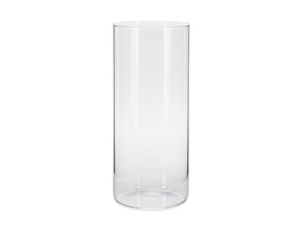 ŚWIECZNIK PRZEROCZYSTY SZKLANY 10 X 23 CM
