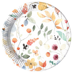 TALERZYKI PAPIEROWE BUKIET KWIATÓW 23 CM 8 SZT