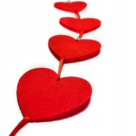 GIRLANDA PIONOWA Z SERDUSZKAMI 200 CM