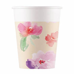 ZESTAW KWIATY TALERZYKI+KUBECZKI+SERWETKI