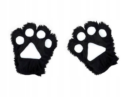 RĘKAWICZKI ŁAPKI KOTKA CZARNE