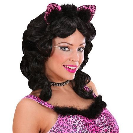 Opaska na głowę panterka lamparta kot uszy cętki