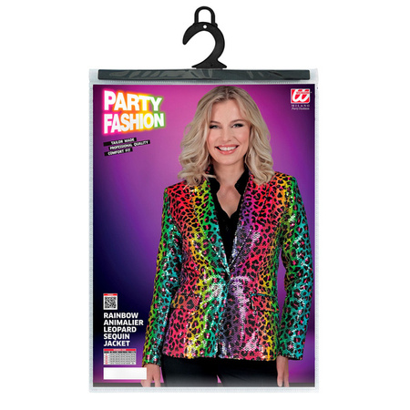 DAMSKA MARYNARKA CEKINOWA PANTERKA KOLOROWA 