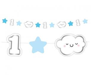 GIRLANDA PAPIEROWA ROCZEK NIEBIESKA 120 CM