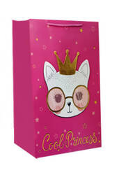 TORBA PREZENTOWA KOT W OKULARACH 3D 30X41,5X20 CM